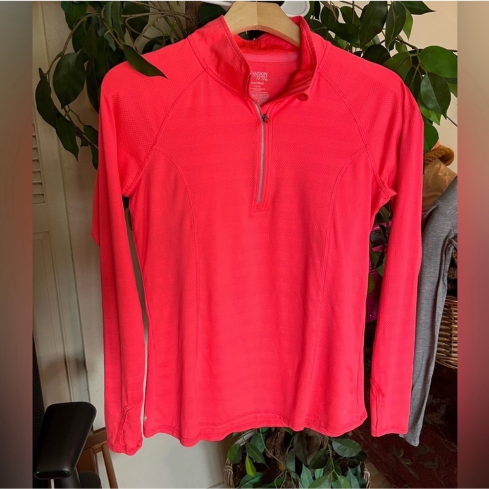 Danskin Now Bright Pink Long Sleeve Quarter-Zip Top